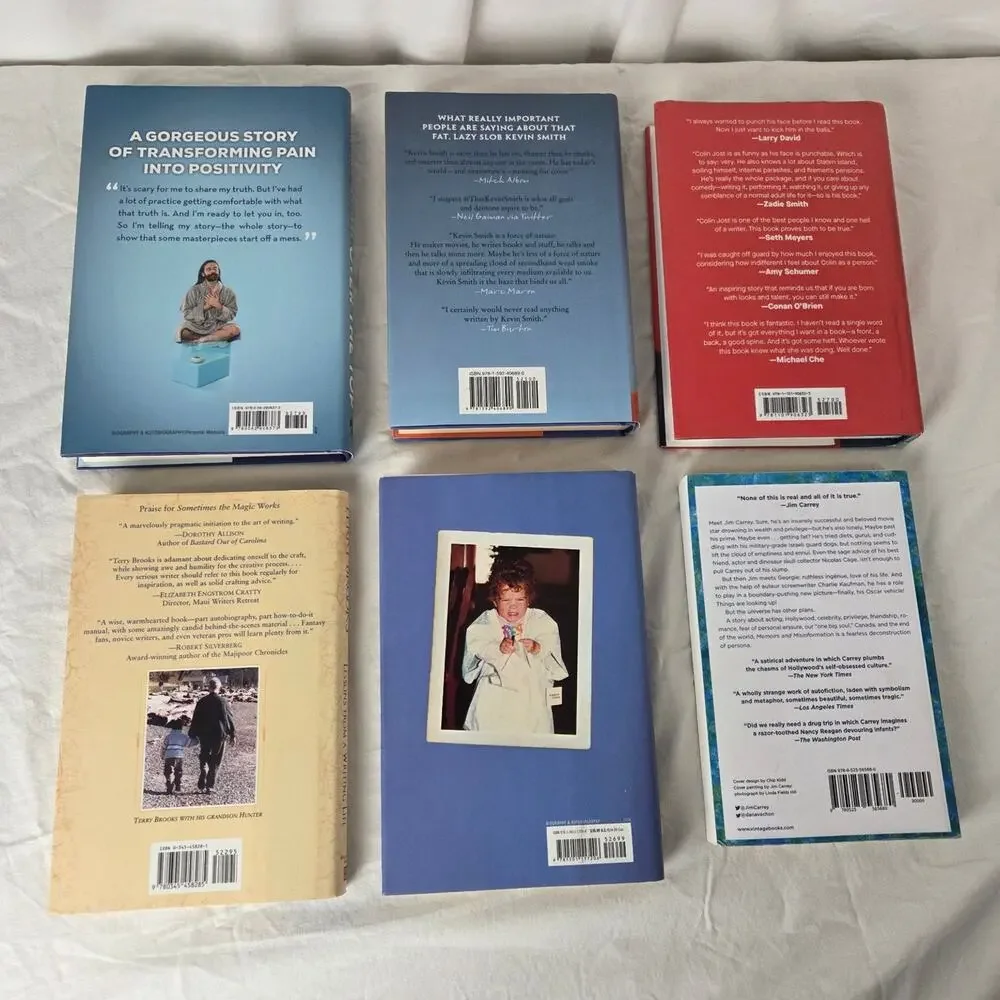 Celebrity Autobiography Book Lot of 6 Kevin Smith Jim Carrey Anna Kendrick